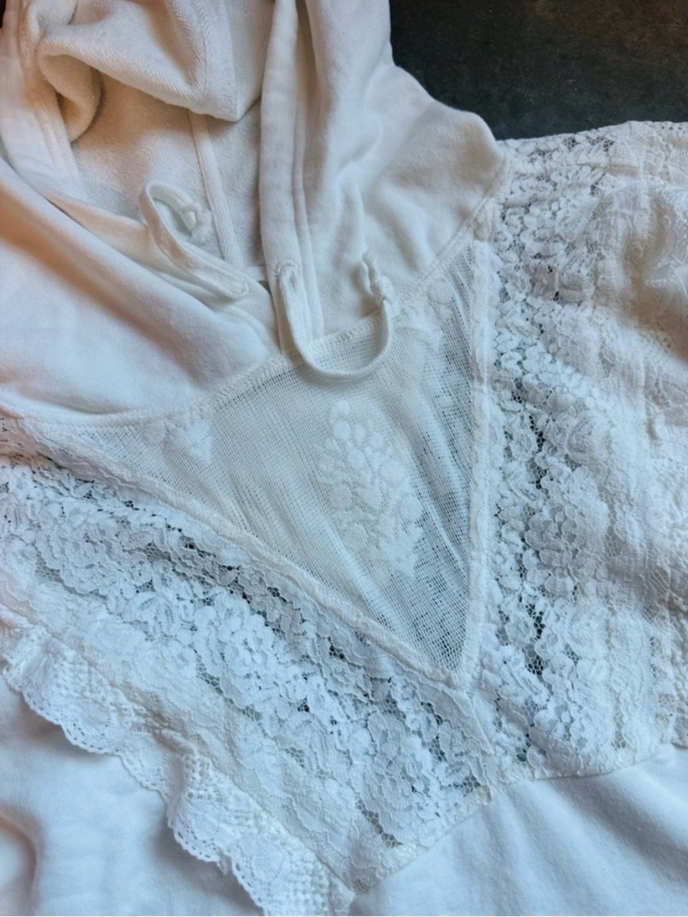 FP Movement Studio Tunic Hooded Lace Trim Sweatshirt - Picture 5 of 5
